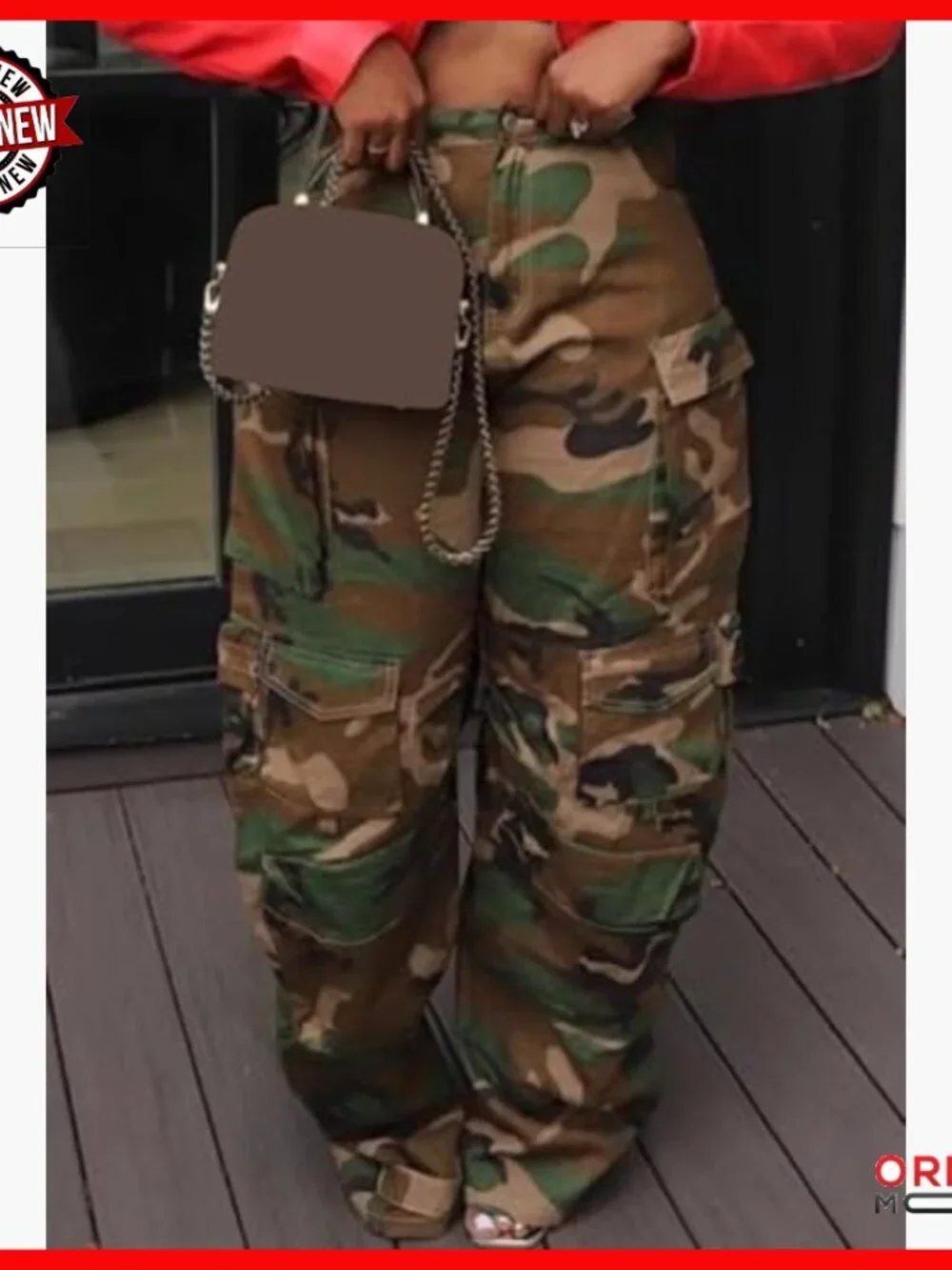 High Waisted Wide Leg Cargo Pants with Pockets Streetwear Casual